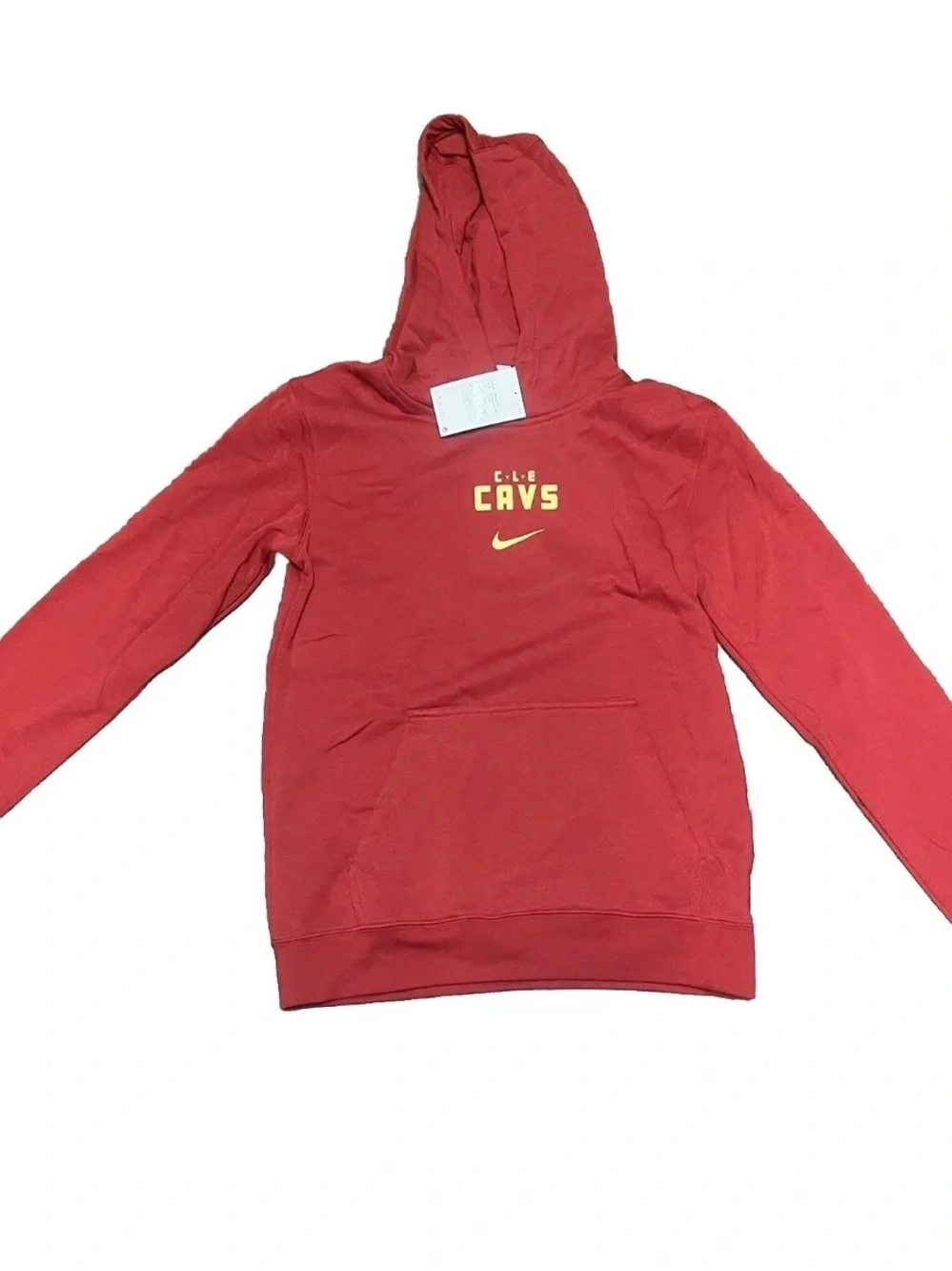 Nike Red CAVS Pullover Hoodie with Yellow Logo